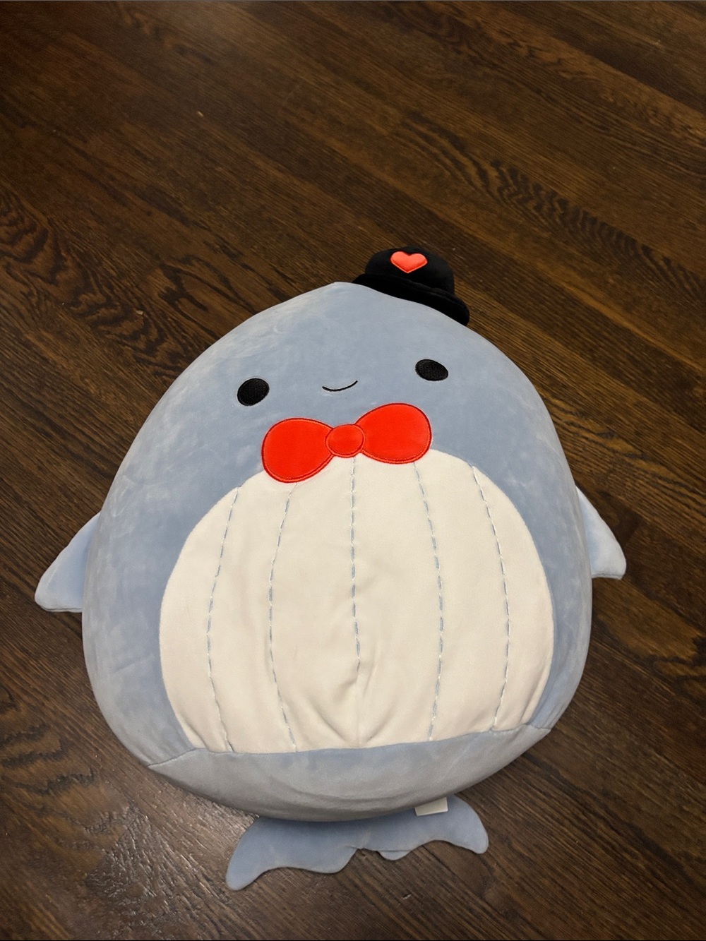Plush Blue Penguin Costume Accessory with Red Bow